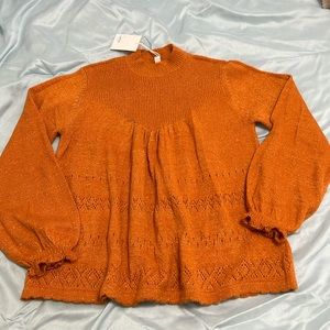 Lauren Conrad orange sweater size large